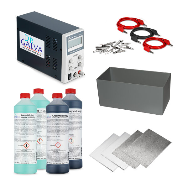 Kit chrome-nickel - kit complet de chromage pour la galvanisation en bain